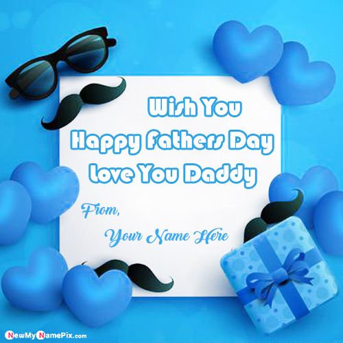 Happy Fathers Day Photo With Name Greeting Card